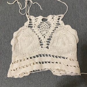 Crochet halter crop top